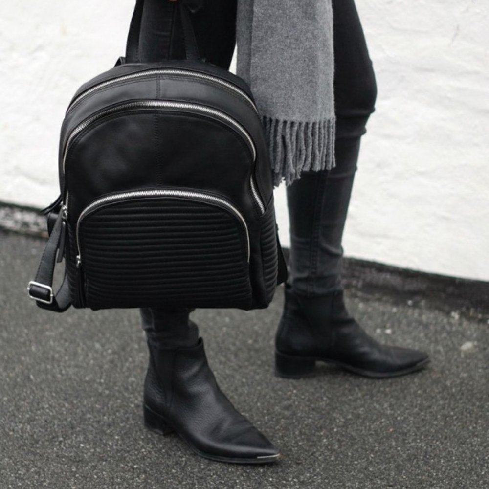 ❗️SOLD❗️Markberg Denmark Minimalist Black Leather Backpack
